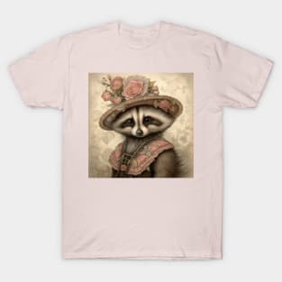 Storybook Illustration Raccoon Anthropomorphic Animals Portrait T-Shirt